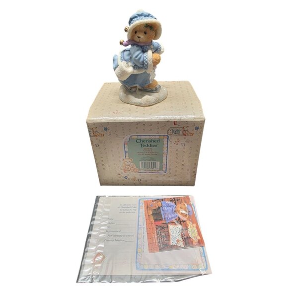 Cherished Teddies Candace Bear Figurine Skating On Holiday - Picture 3 of 9